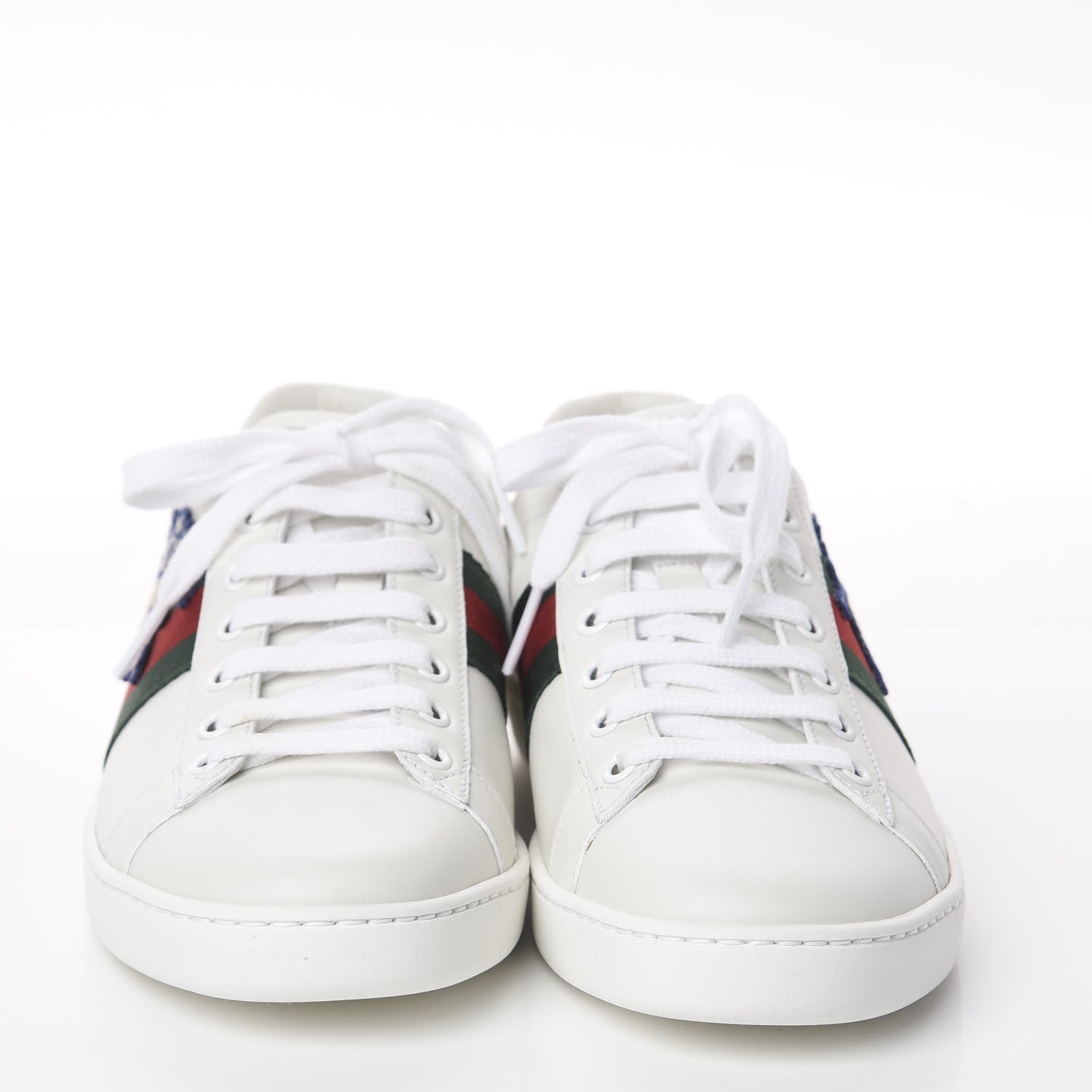 Gucci X DISNEY Calfskin Web Three Little Pigs Embroidered Womens Ace Sneakers 37.5 White Red Green 2 of 7