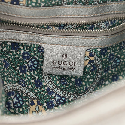 Gucci Metallic Calfskin Medium Indy Top Handle Hobo Silver 6 of 10