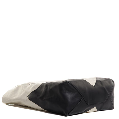 Celine Lambskin Vertical Bi-Color Coeur Cabas Black White 4 of 9