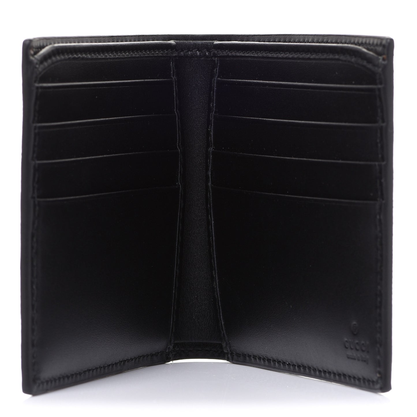 GG Supreme Monogram Selleria Calfskin Tiger Nice Bi-Fold Wallet Beige Ebony Multicolor Black