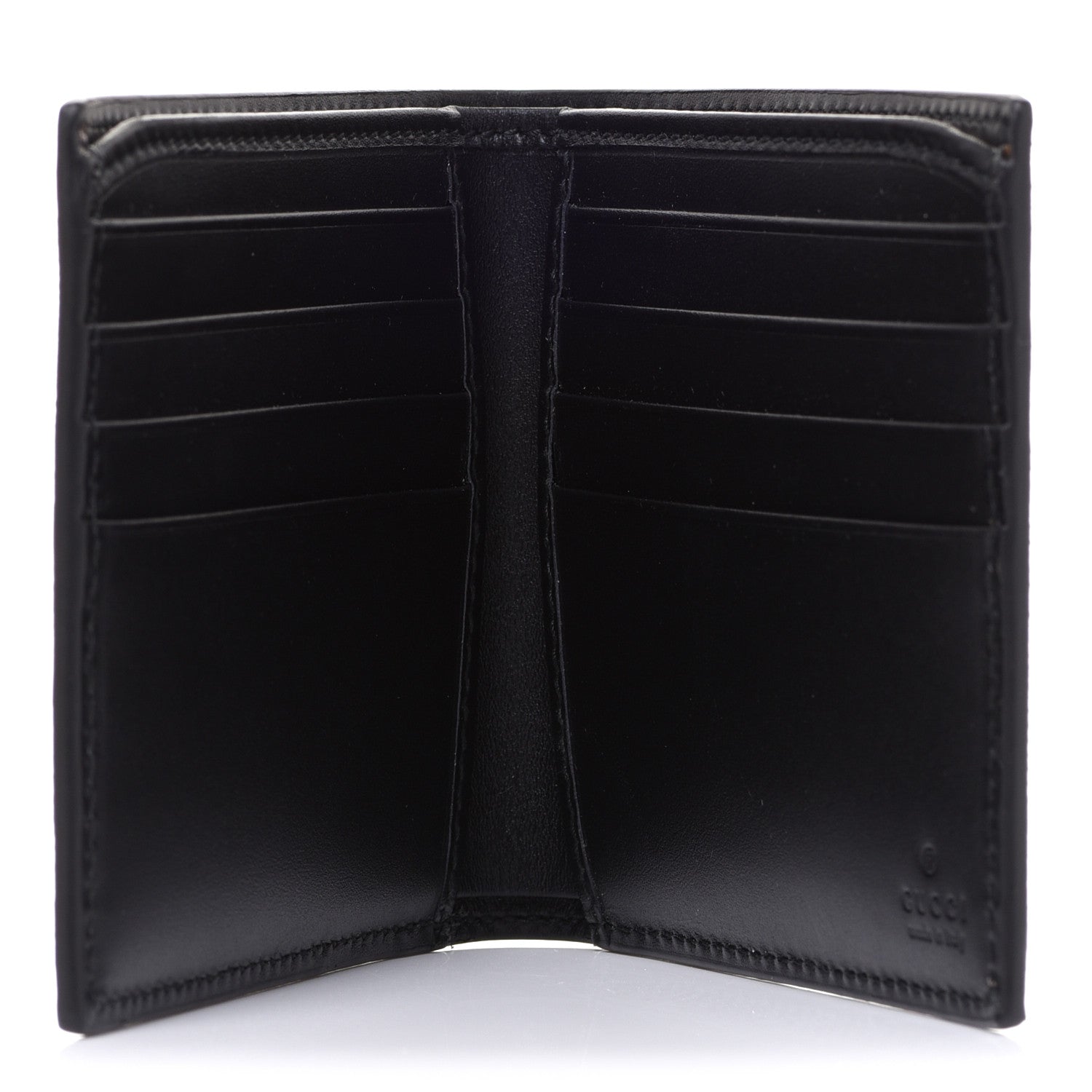 Gucci GG Supreme Monogram Selleria Calfskin Tiger Nice Bi-Fold Wallet Beige Ebony Multicolor Black 5 of 8