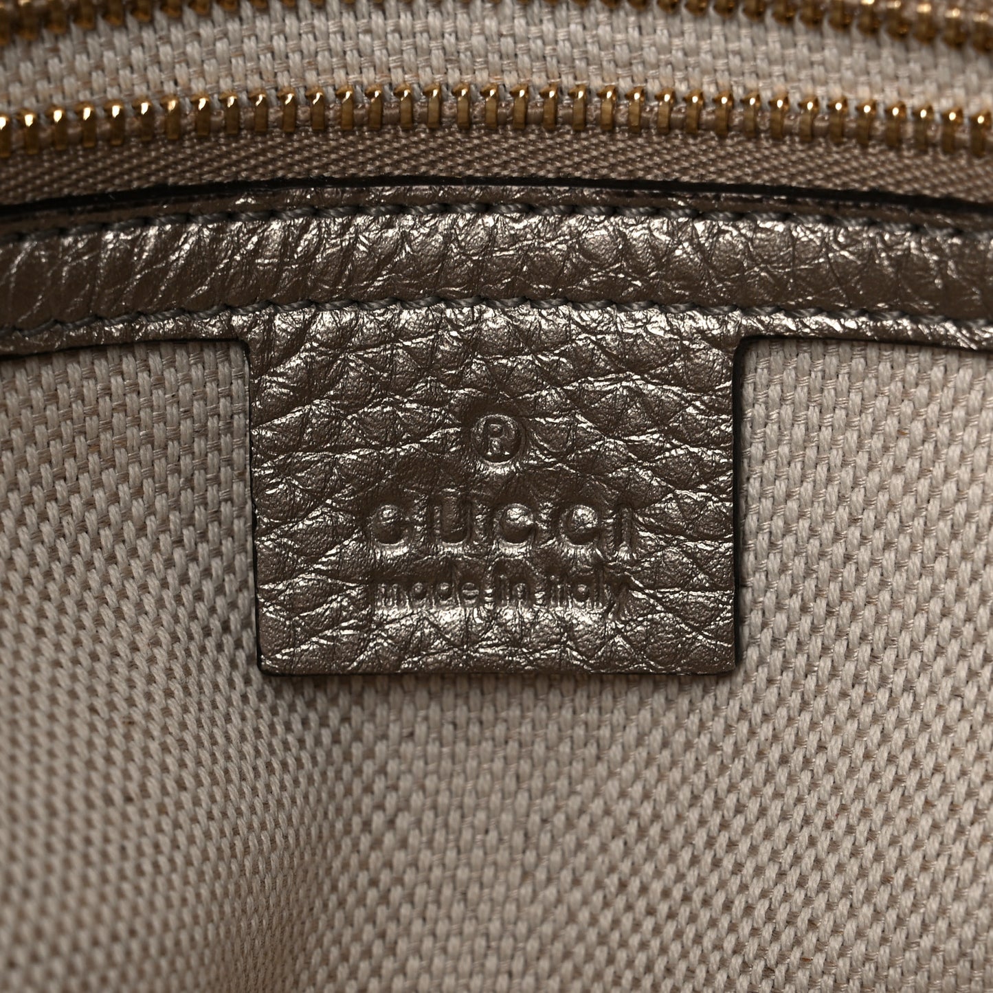 Metallic Pebbled Calfskin Medium Soho Chain Shoulder Bag Golden Beige