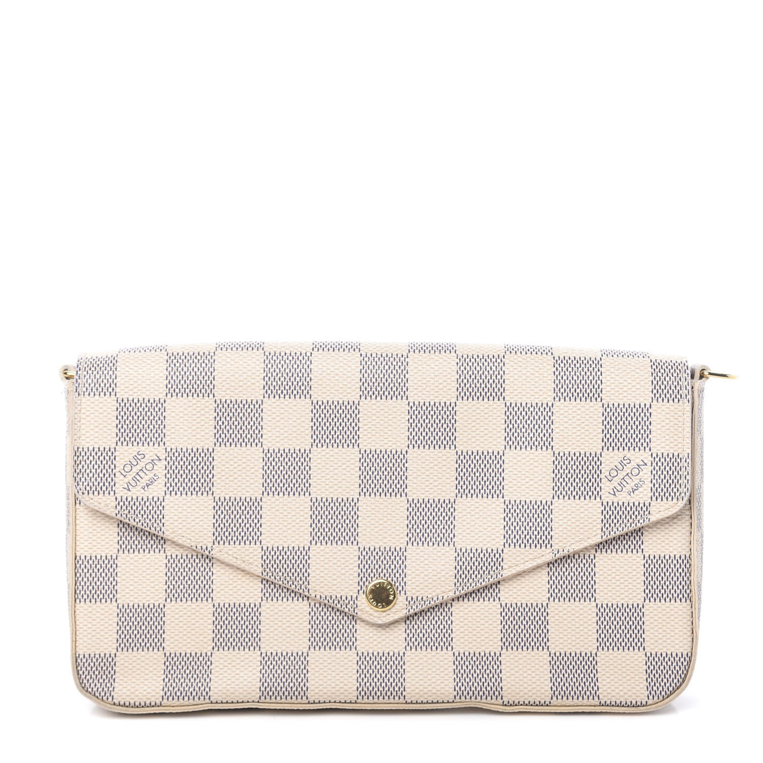 Louis Vuitton Damier Azur Pochette Felicie Chain Wallet Rose Ballerine 1 of 13