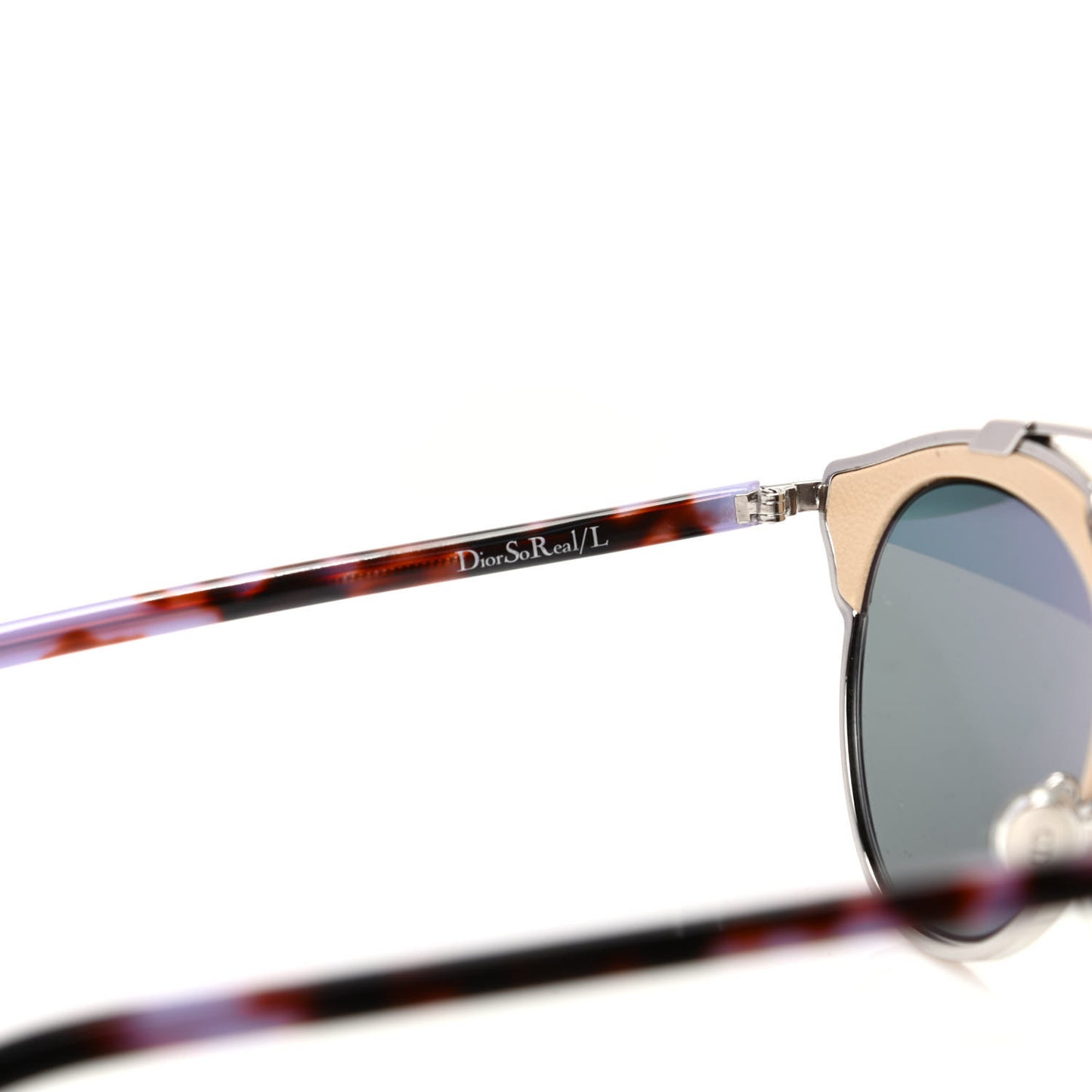 Metal Lambskin So Real Sunglasses Beige