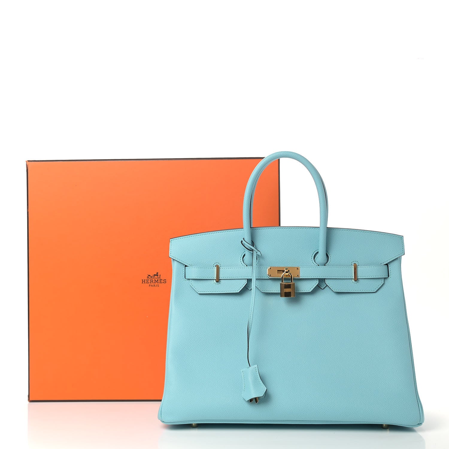 Hermes Epsom Birkin 35 Bleu Atoll 9 of 9