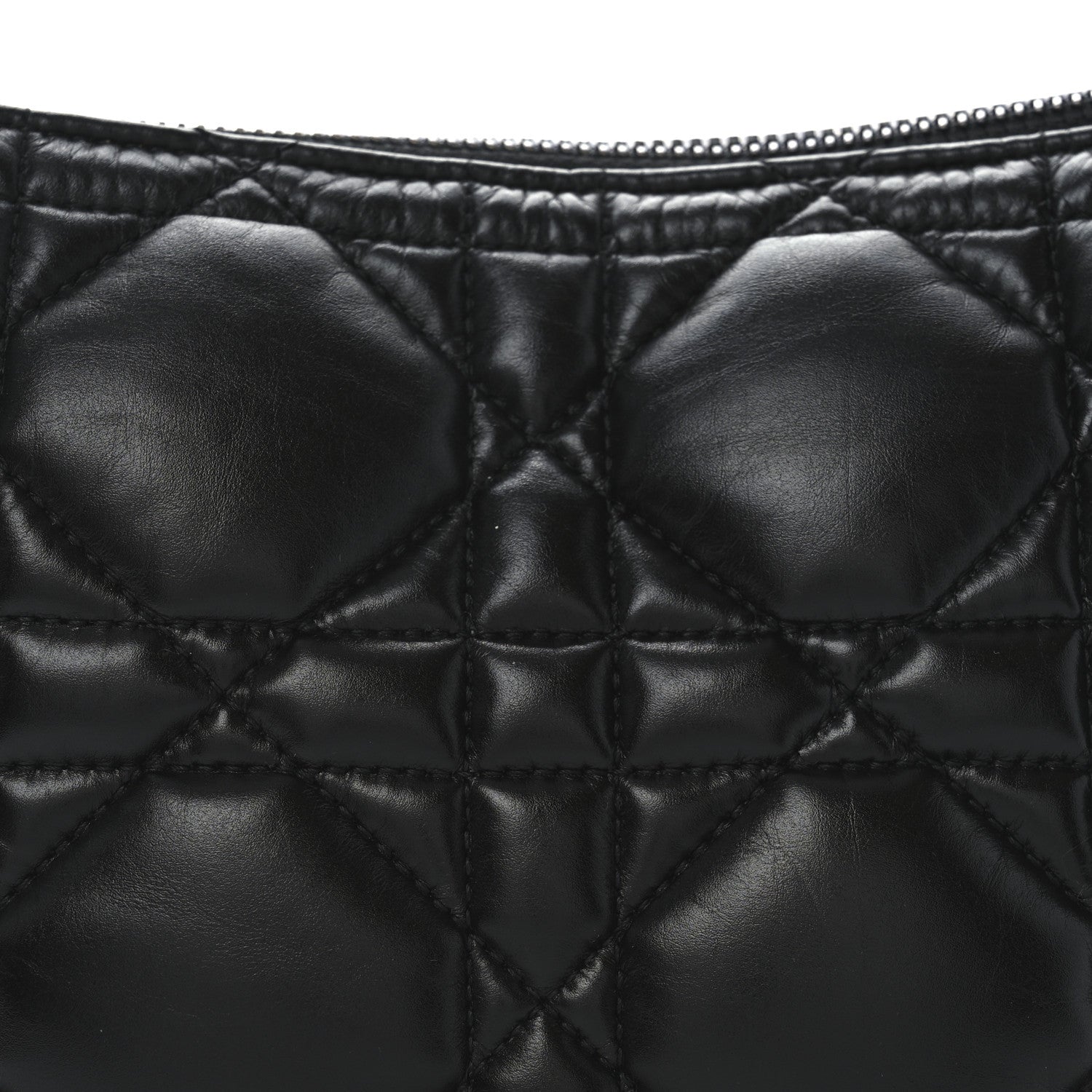 Christian Dior Calfskin Macrocannage Mini Dior Caro Tulip Bag Black 7 of 9
