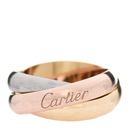 Cartier 18K Pink Yellow White Gold Classic Trinity Ring 48 4.5 1 of 7