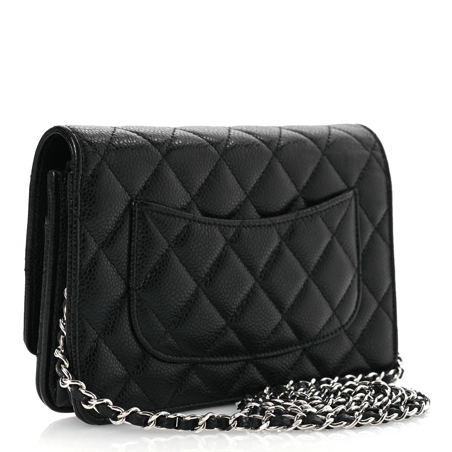 Caviar Quilted Wallet on Chain WOC Black