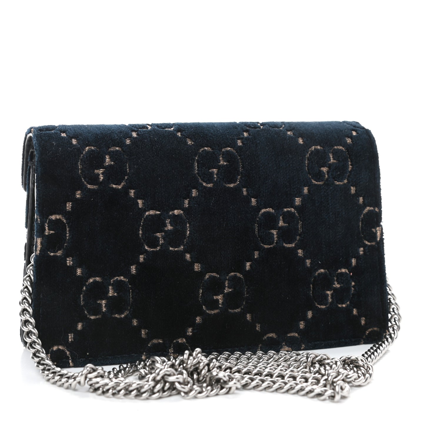 Velvet GG Monogram Super Mini Dionysus Shoulder Bag Blue Beige Black