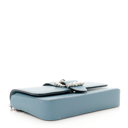 Jimmy Choo Calfskin Crystal Cheri Wallet on Chain Bag Blue 4 of 9