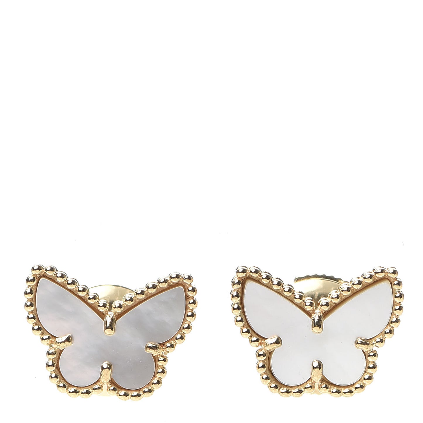 18K Yellow Gold Mother of Pearl Sweet Alhambra Butterfly Earrings