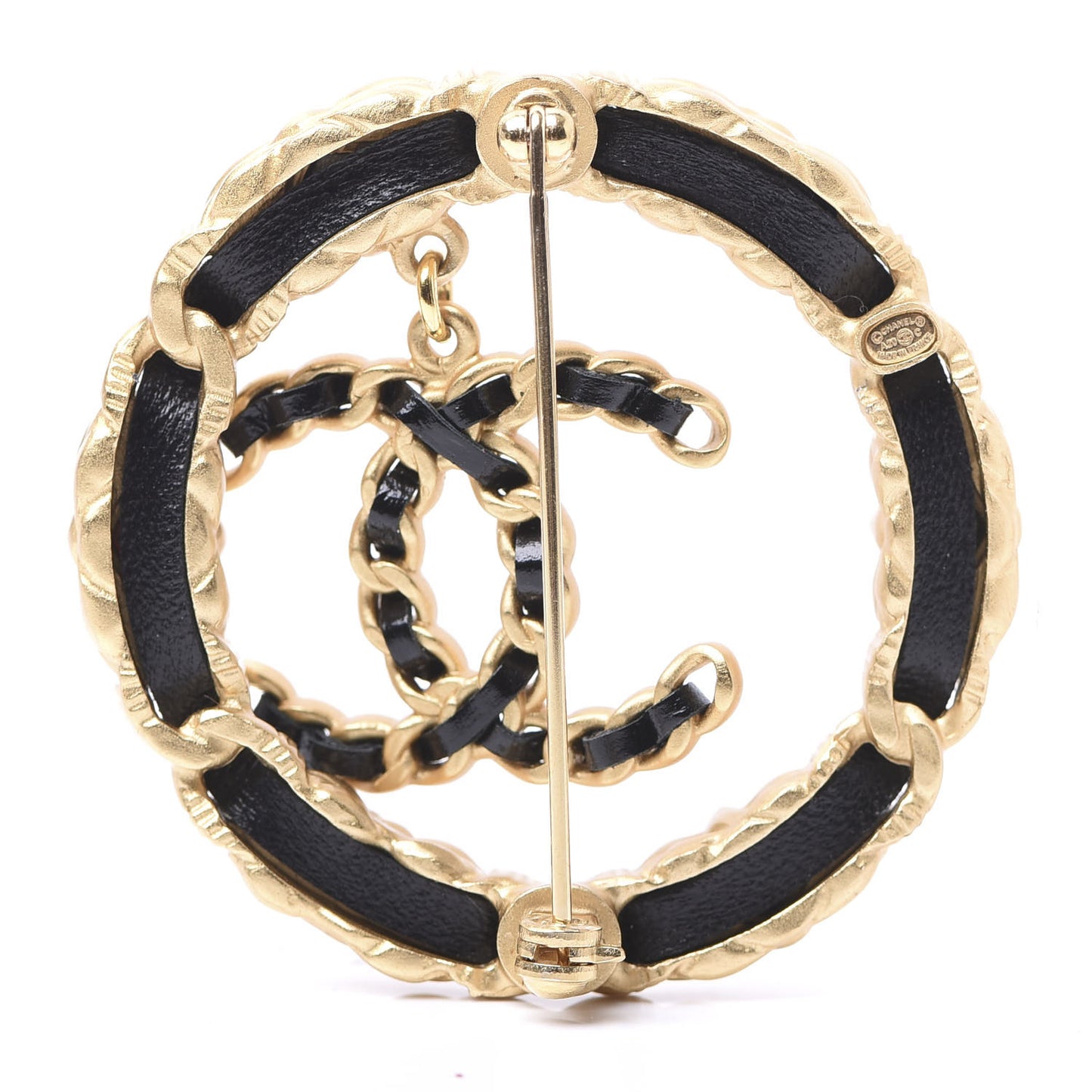 Glass Lambskin Cote D'Azur CC Brooch Gold Multicolor