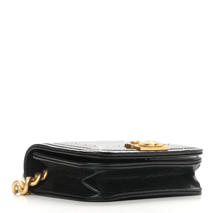 Chanel Caviar Chevron Quilted Boy Flap Waist Belt Bag Black 4 of 10