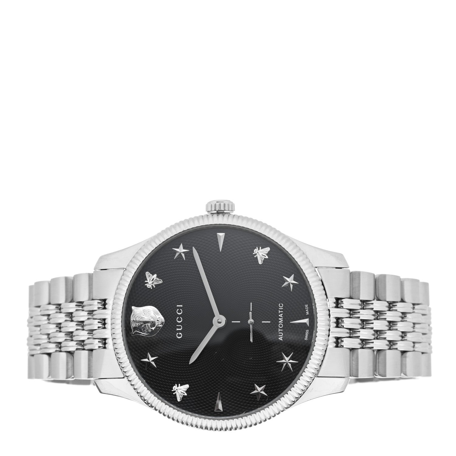 Gucci Stainless Steel 40mm G-Timeless Charm Automatic Watch Black 2 of 4
