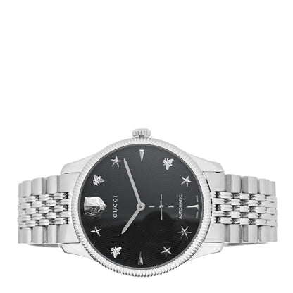 Gucci Stainless Steel 40mm G-Timeless Charm Automatic Watch Black 2 of 4