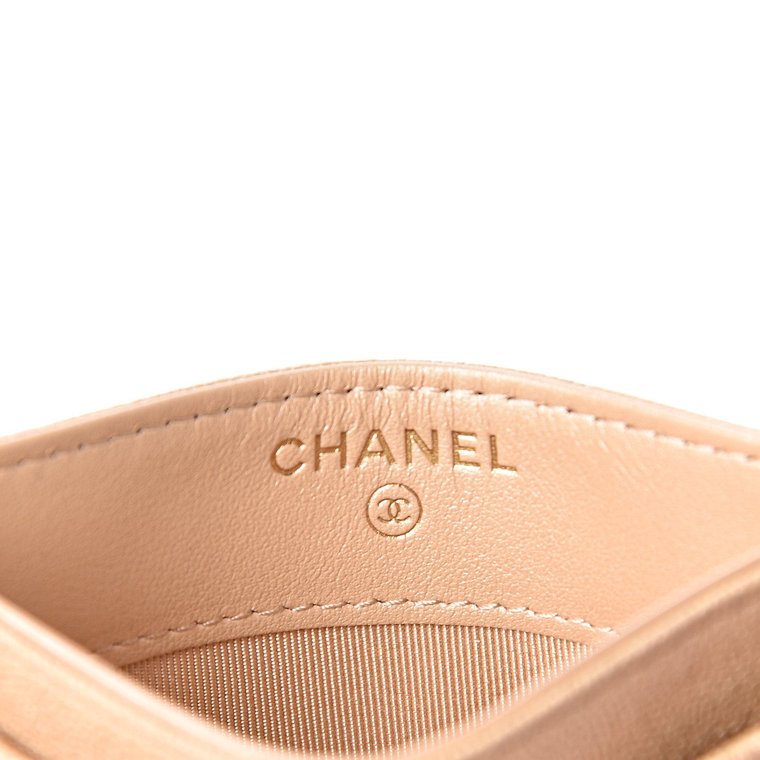 Chanel Iridescent Caviar Quilted Card Holder Beige 6 of 9