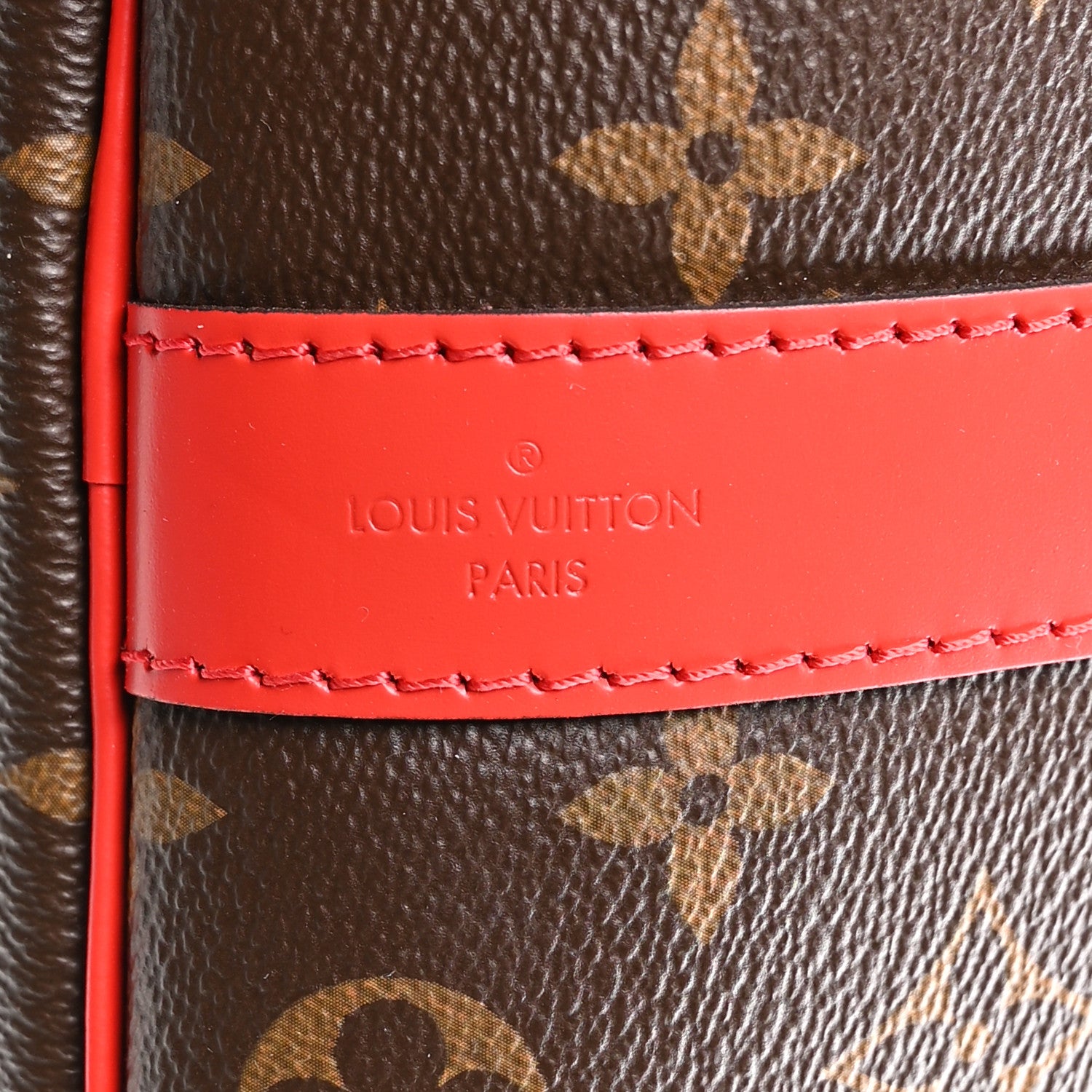 Louis Vuitton Calfskin Monogram Keepall Bandouliere 50 Coquelicot 5 of 10