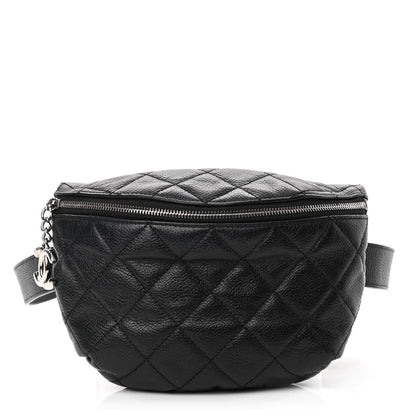 Chanel Grained Calfskin Quilted Waist Belt Bag Black 1 of 10