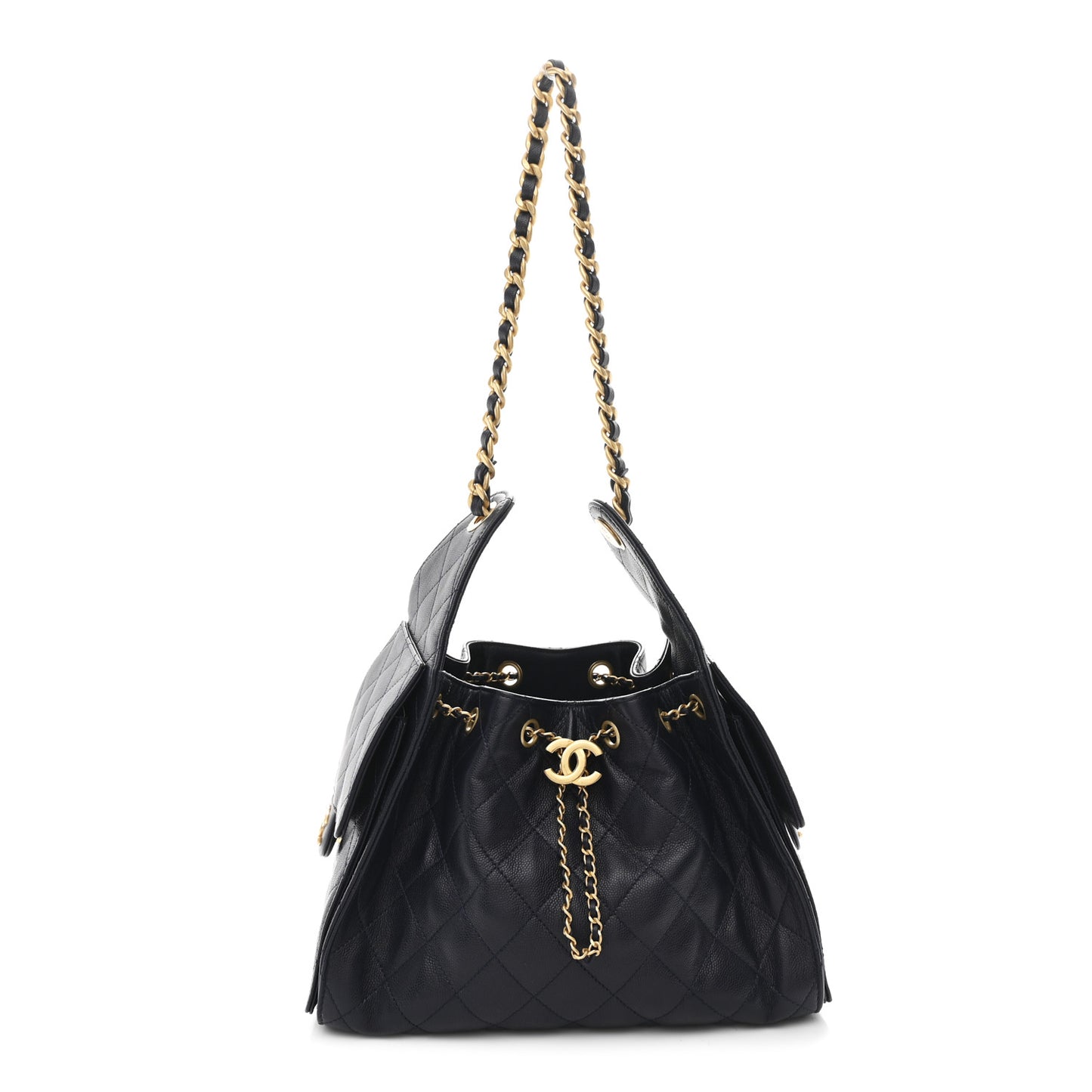 Caviar Quilted Small Chanel 25 Handbag Dark Navy