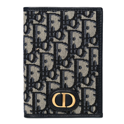 Christian Dior Oblique 30 Montaigne Passport Holder Blue 1 of 11