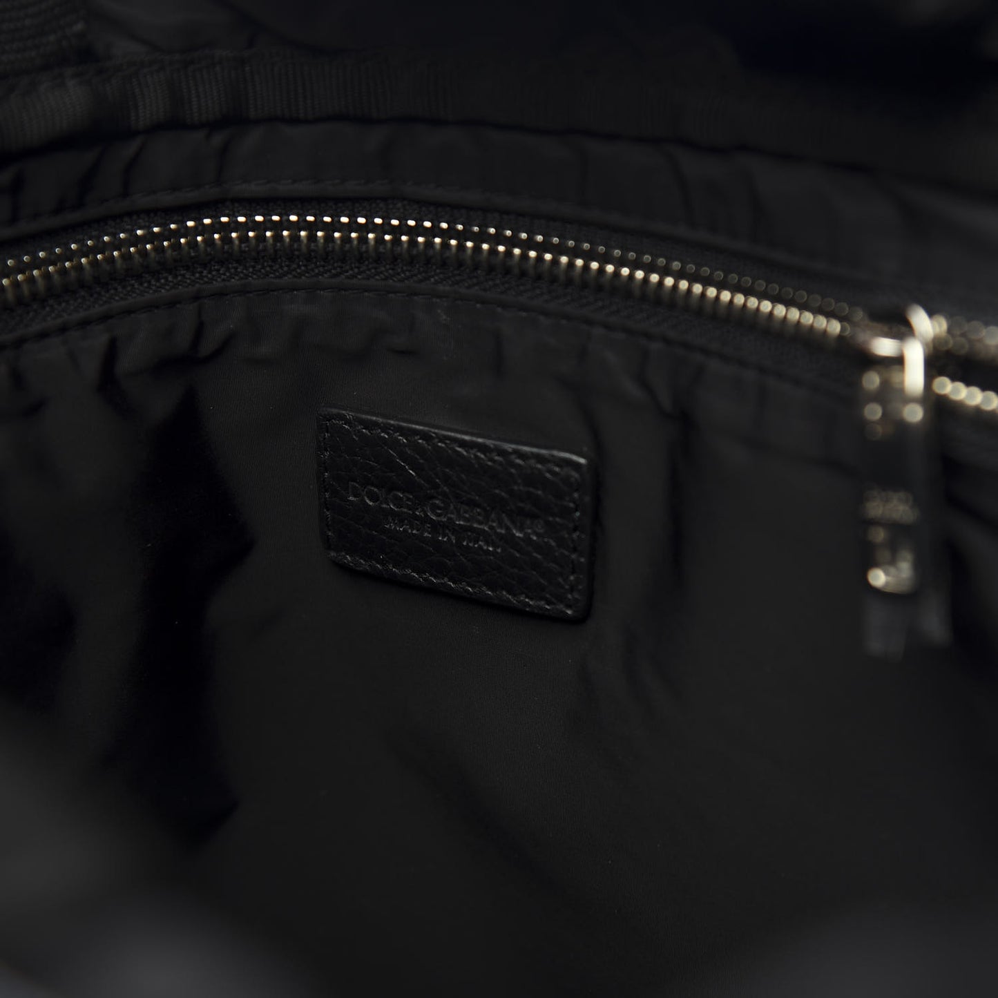 Coated Canvas Logo Drawstring Backpack Black White