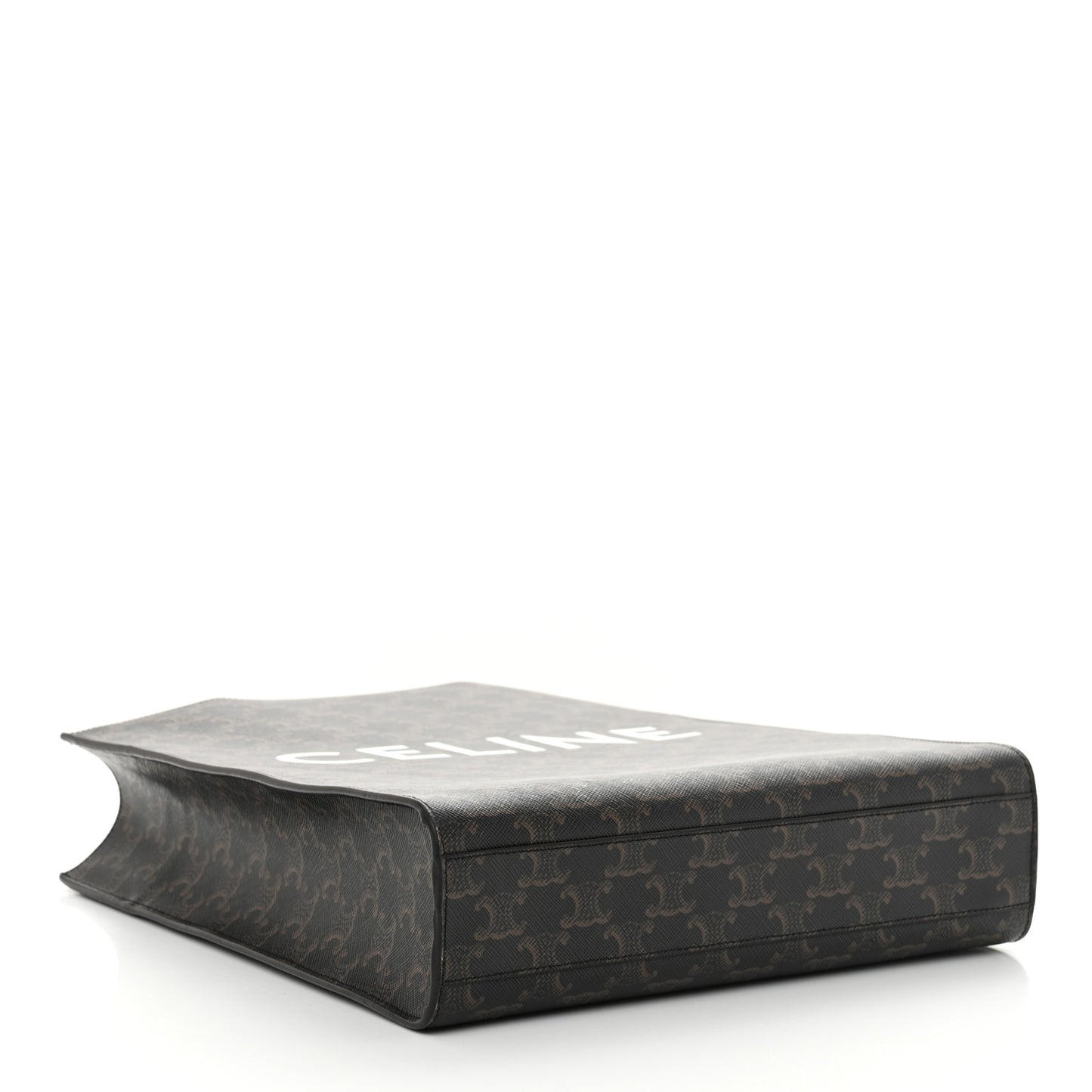 Triomphe Canvas Calfskin Small Vertical Cabas Tan