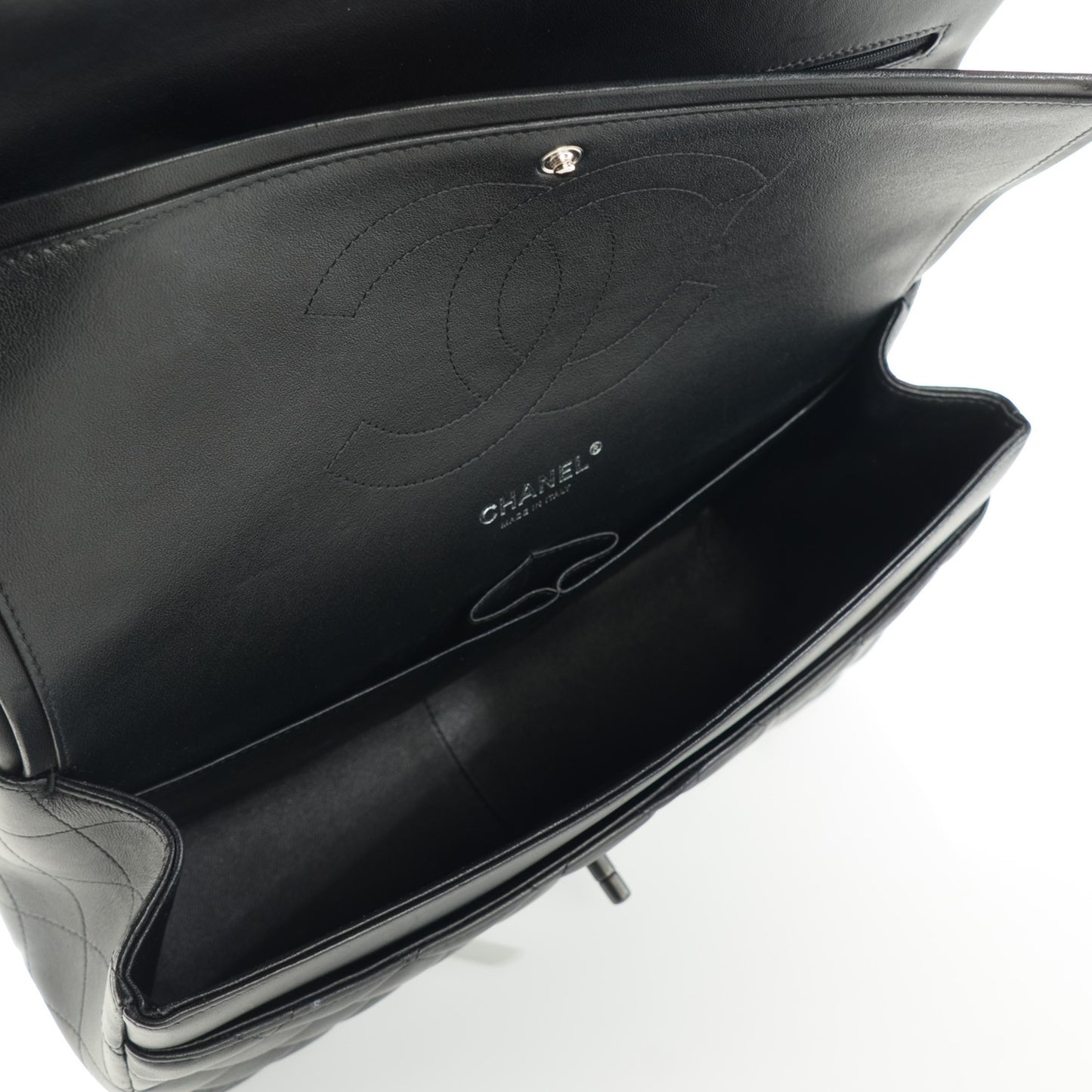 Lambskin Quilted Jumbo Double Flap So Black