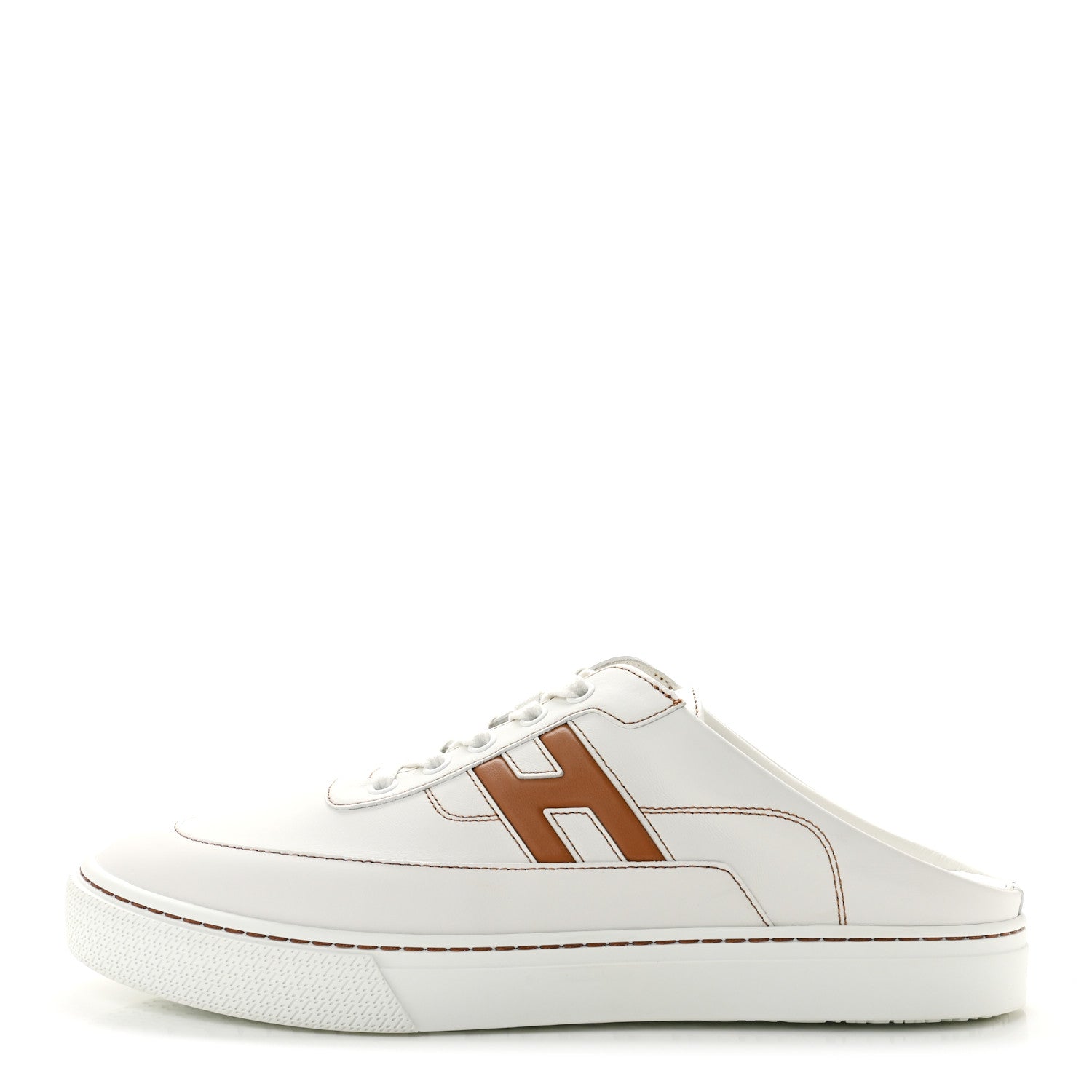 Hermes Calfskin Mens Keep Mule Sneakers 42 White Naturel 1 of 13