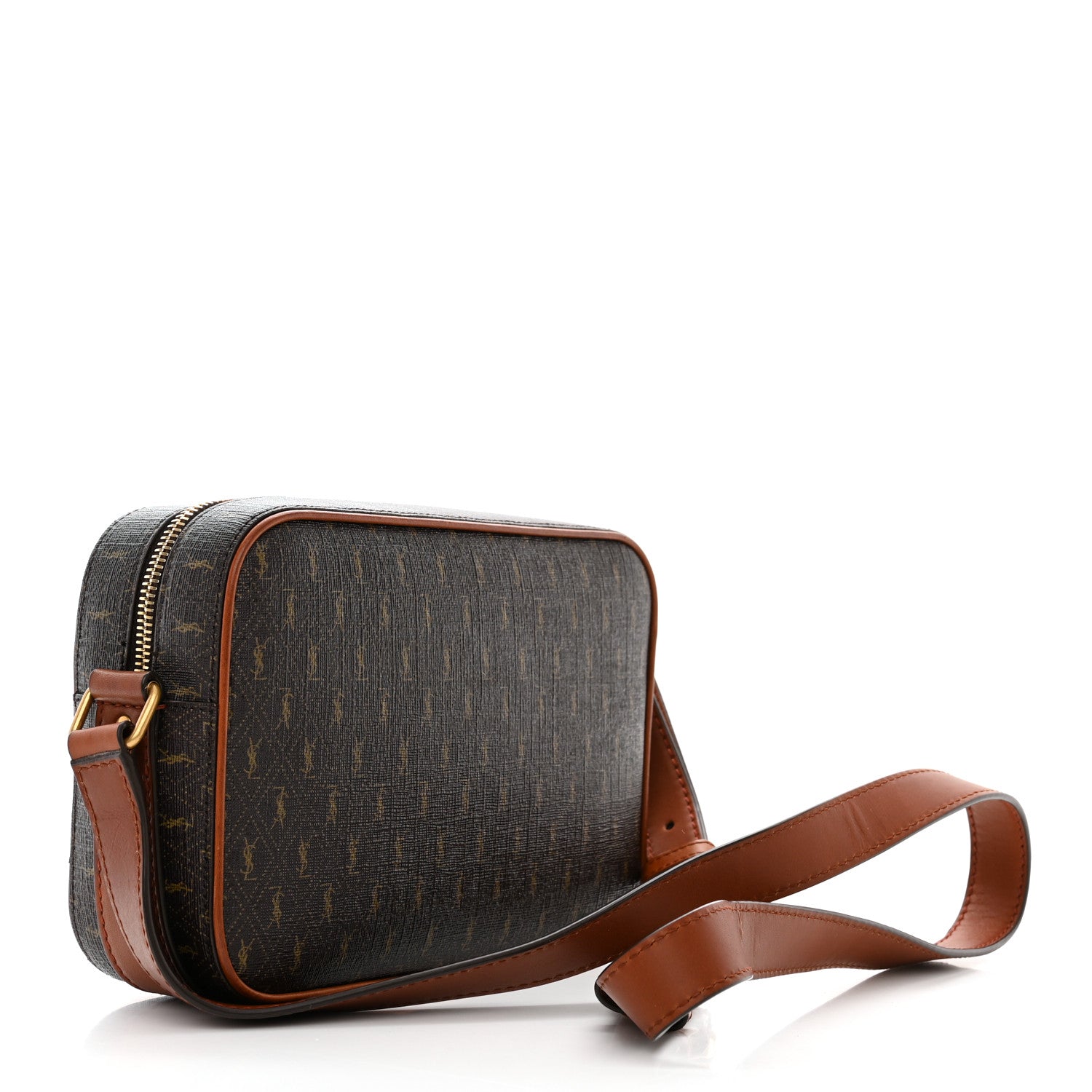 Saint Laurent Canvas Smooth Calfskin Le Monogramme Camera Bag Chestnut 3 of 11