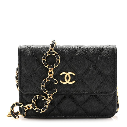 Chanel Caviar Quilted Miss Coco Clutch With Chain Black 1 of 12