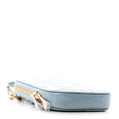 Christian Dior Patent Cannage Lady Dior Phone Holder Cloud Blue 4 of 10