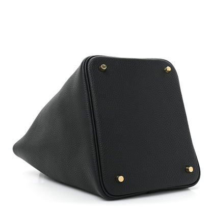 Hermes Taurillon Clemence Matte Alligator Picotin Lock Touch 22 MM Black 4 of 10