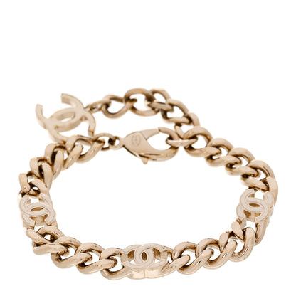 Chanel Enamel Metal CC Chain Bracelet Gold White 1 of 4