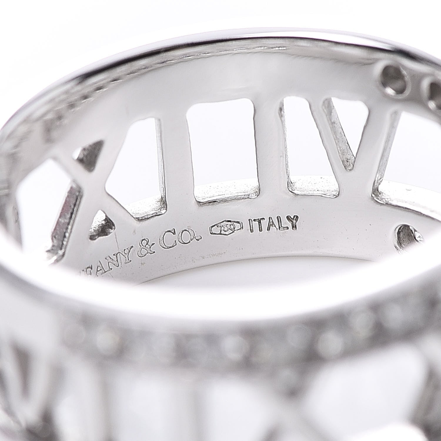 Tiffany 18K White Gold Diamond Wide Atlas Open Ring 53 6.25 5 of 6