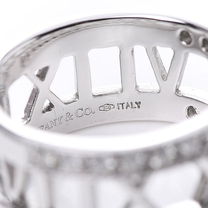 Tiffany 18K White Gold Diamond Wide Atlas Open Ring 53 6.25 5 of 6