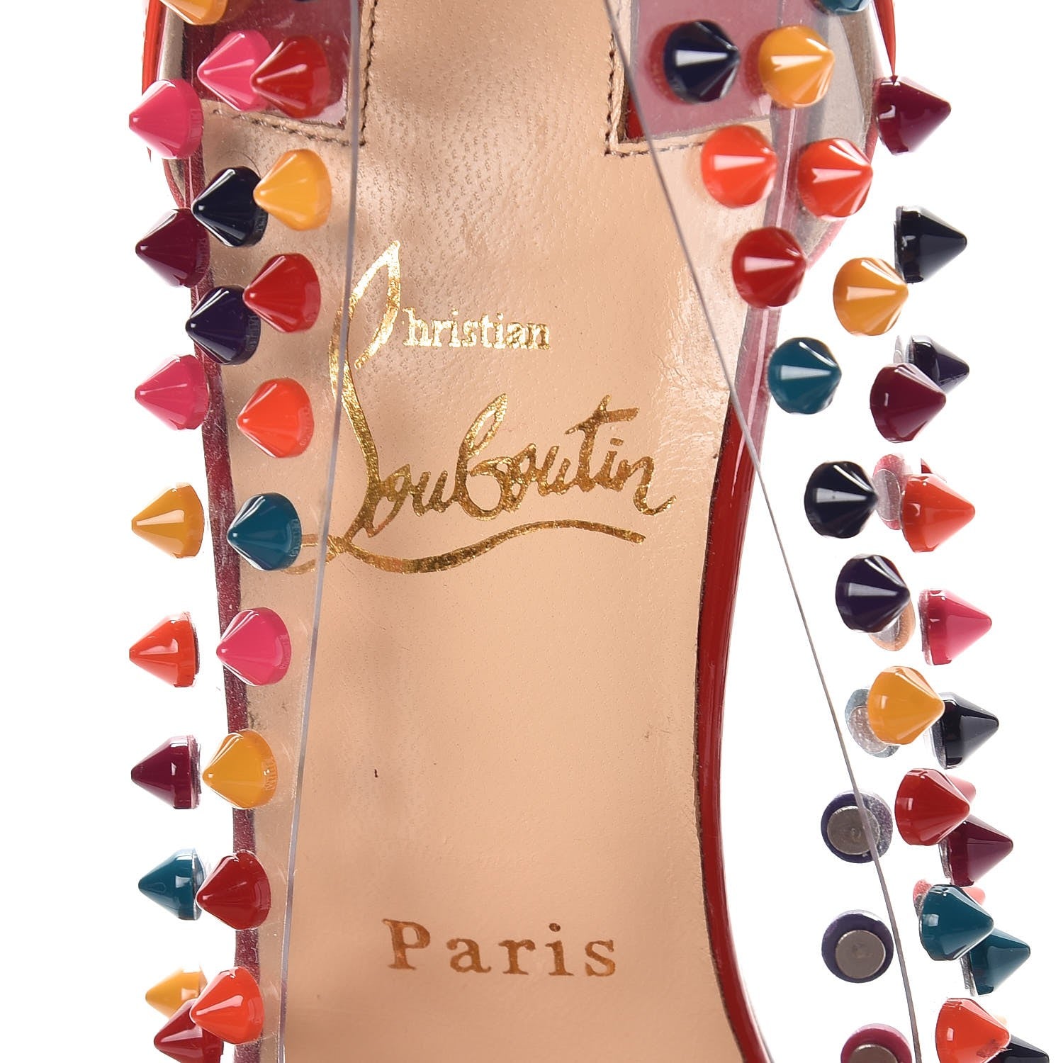 Christian Louboutin Patent PVC Spike Me 100 Pumps 38.5 Multicolor 7 of 9