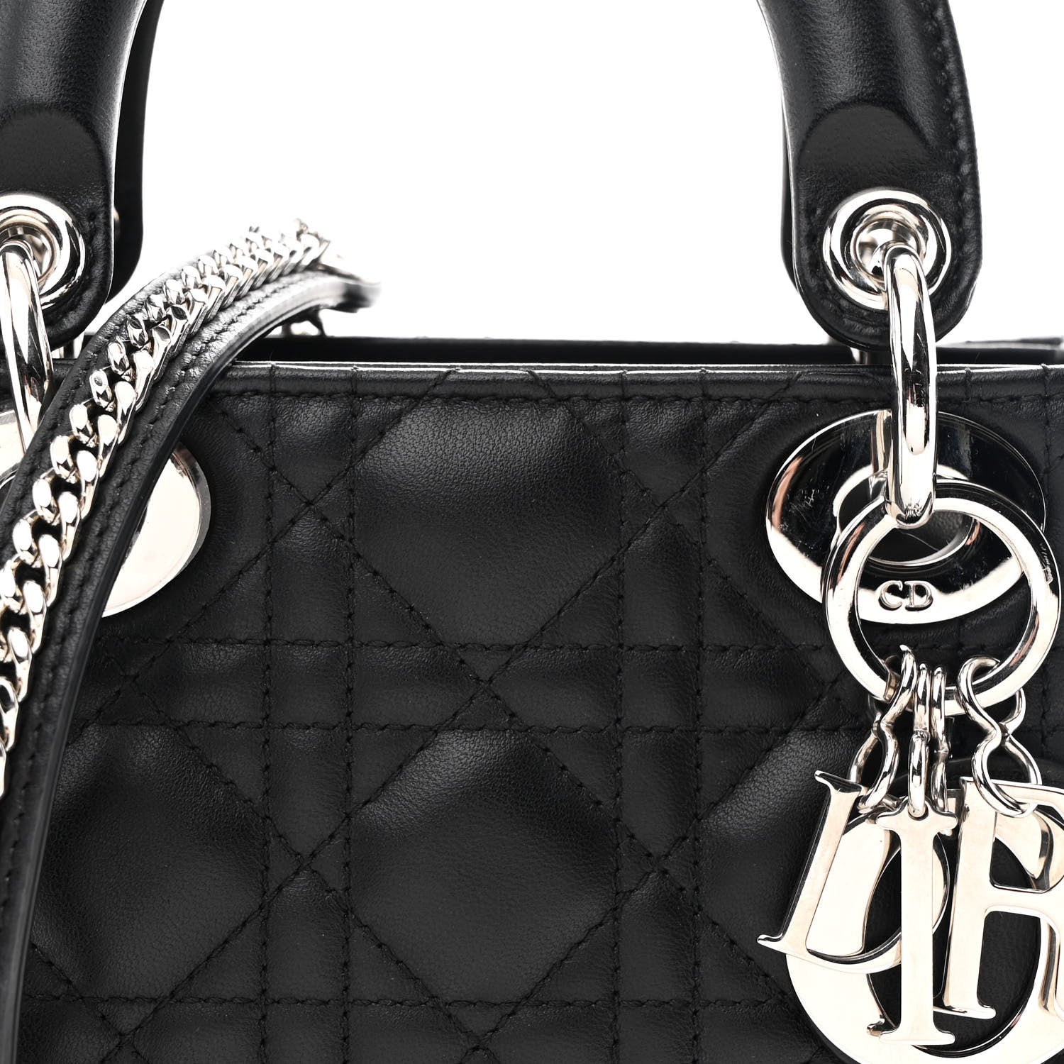 Christian Dior Lambskin Cannage Mini Lady Dior Black 7 of 10