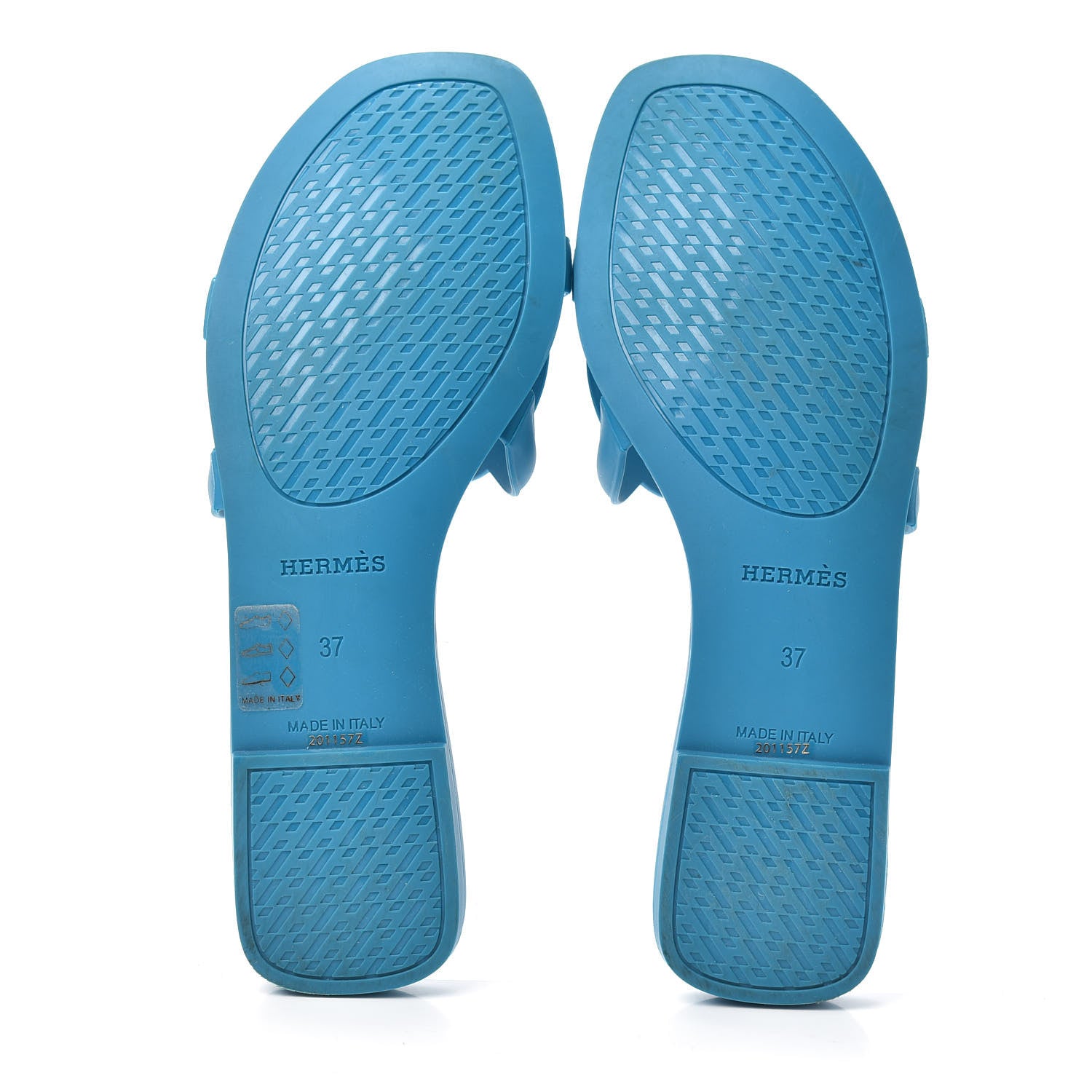 Hermes Rubber Aloha Sandals 37 Bleu Vif 7 of 7