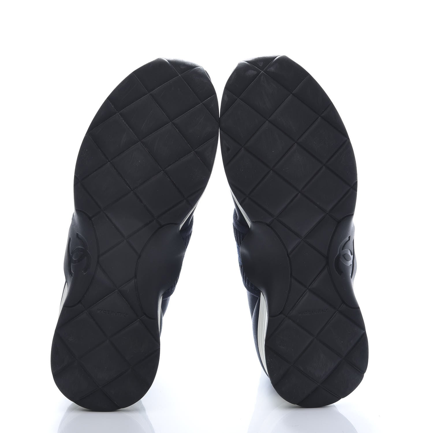 Chanel Stretch Fabric CC Sneakers 39 Blue 7 of 9
