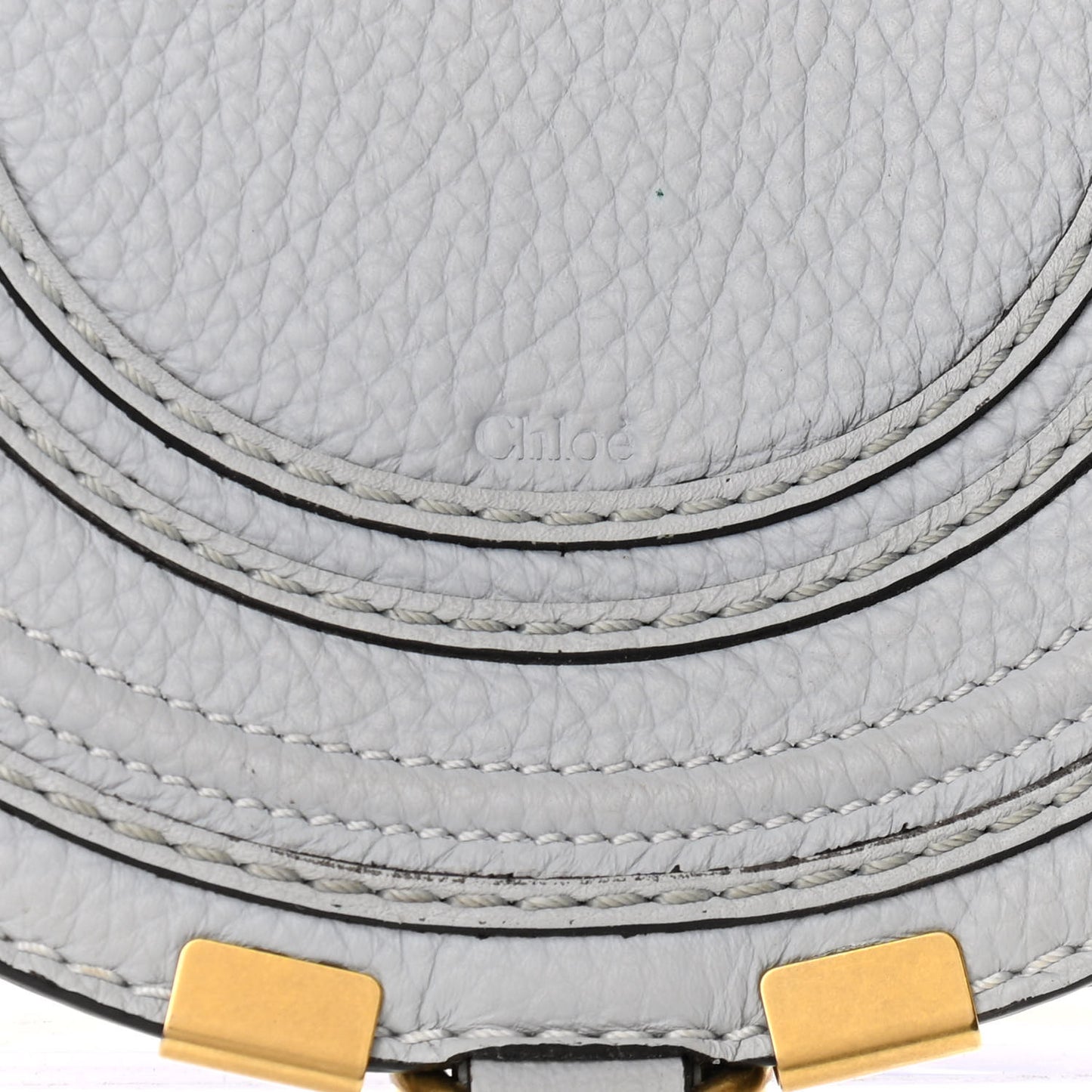 Calfskin Marcie Round Crossbody Bag Light Cloud