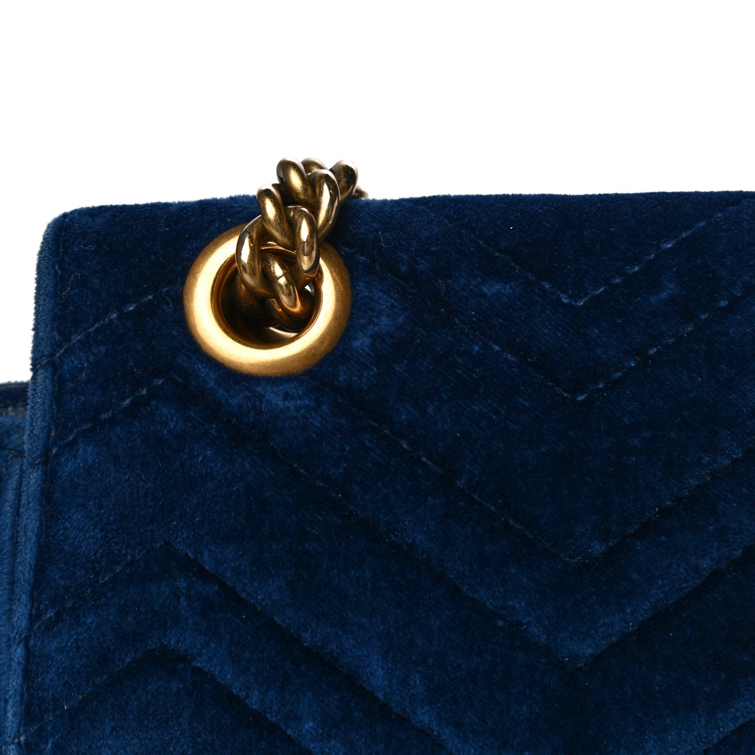 Gucci Velvet Matelasse Medium GG Marmont Shoulder Bag Cobalt Blue 18 of 24