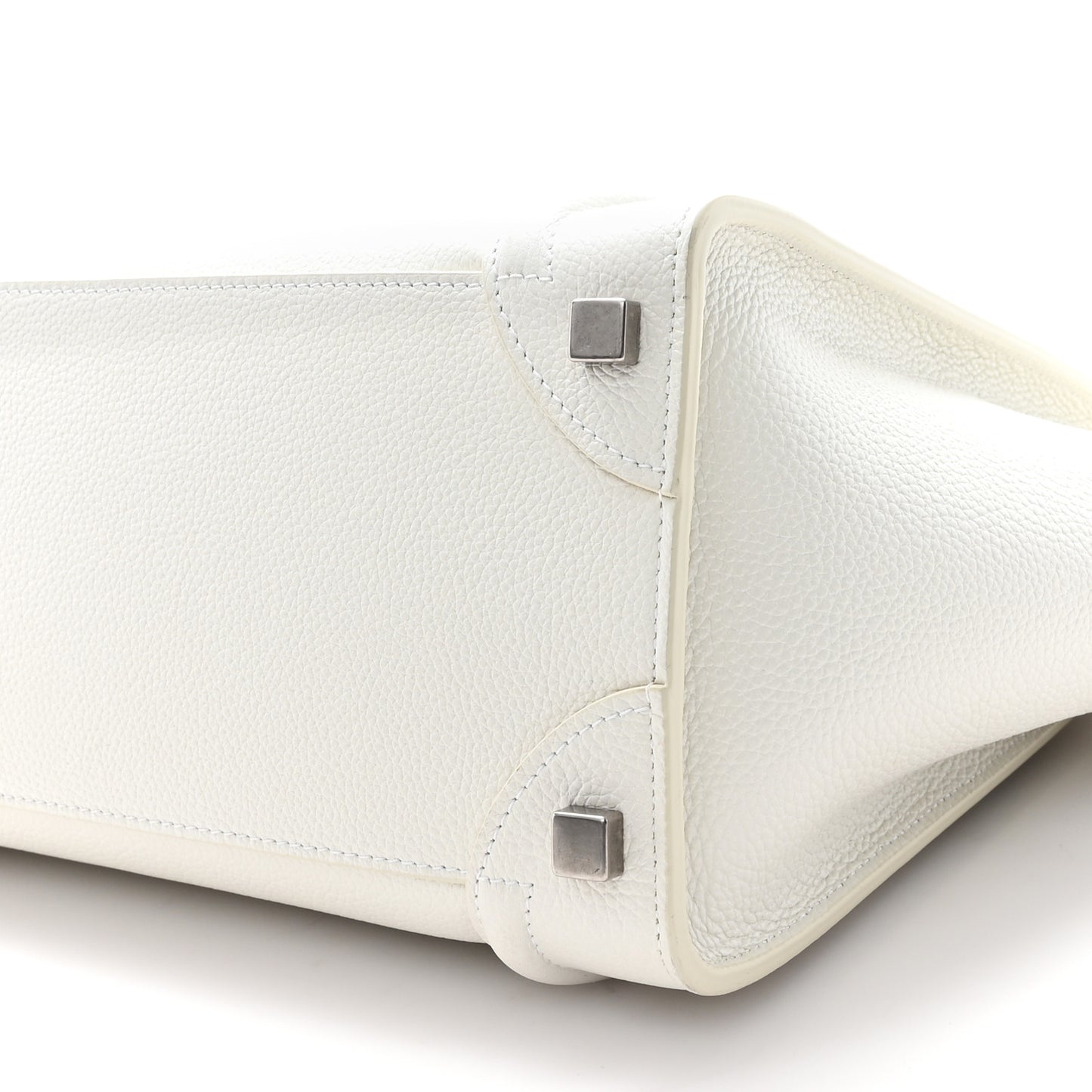 Drummed Calfskin Micro Luggage White