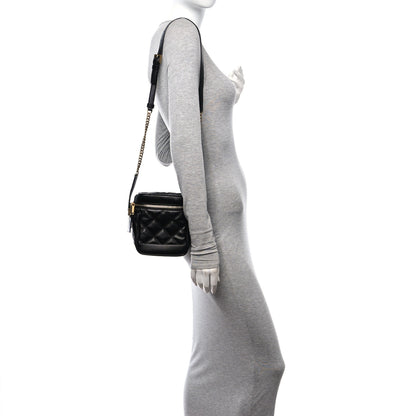 Saint Laurent Grain de Poudre Quilted 80's Vanity Bag Black 2 of 9