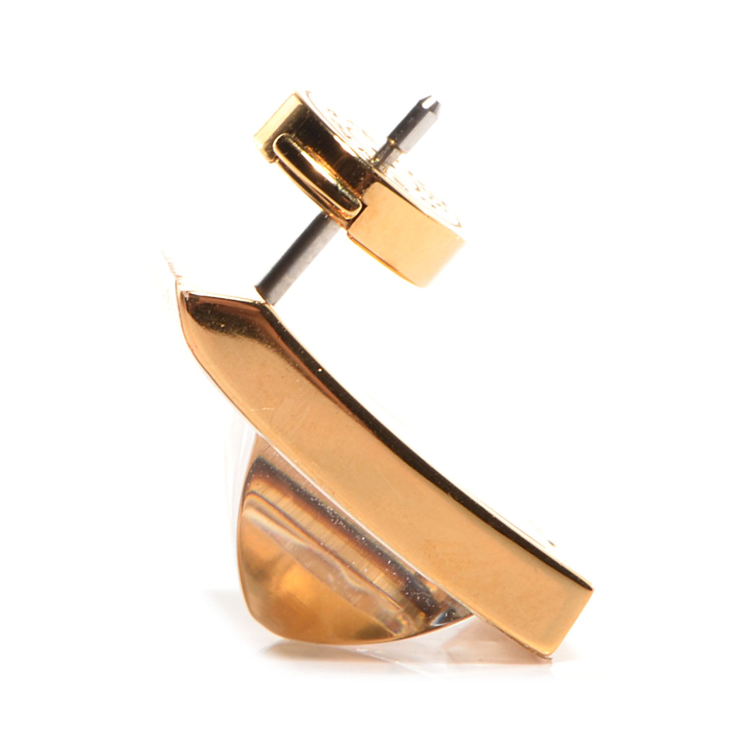 Hermes Gold Plated Saint Louis Crystal Circe Earrings 3 of 6