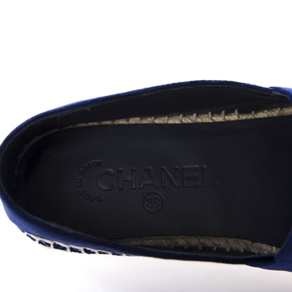 Chanel Velvet Logo Espadrilles 39 Navy Black 8 of 10