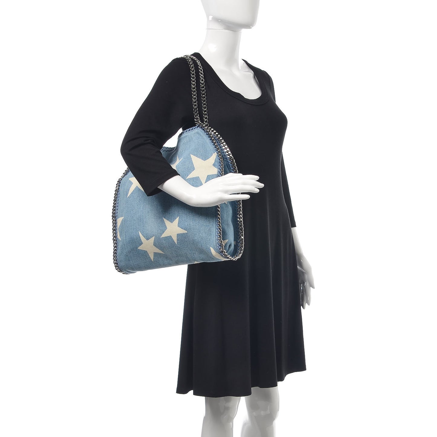 Denim Star Small Falabella Tote Blue