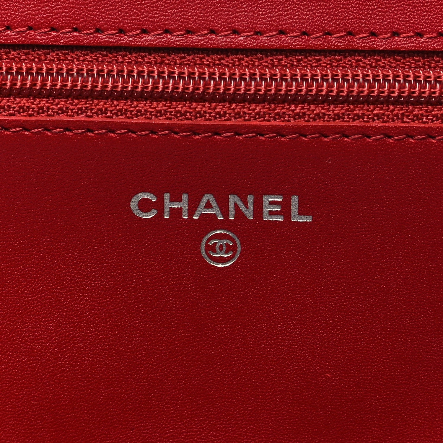 Chanel Calfskin Quilted Cambon Wallet On Chain WOC Red 6 of 11
