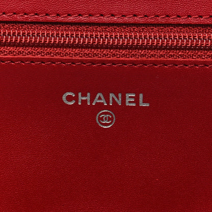 Chanel Calfskin Quilted Cambon Wallet On Chain WOC Red 6 of 11