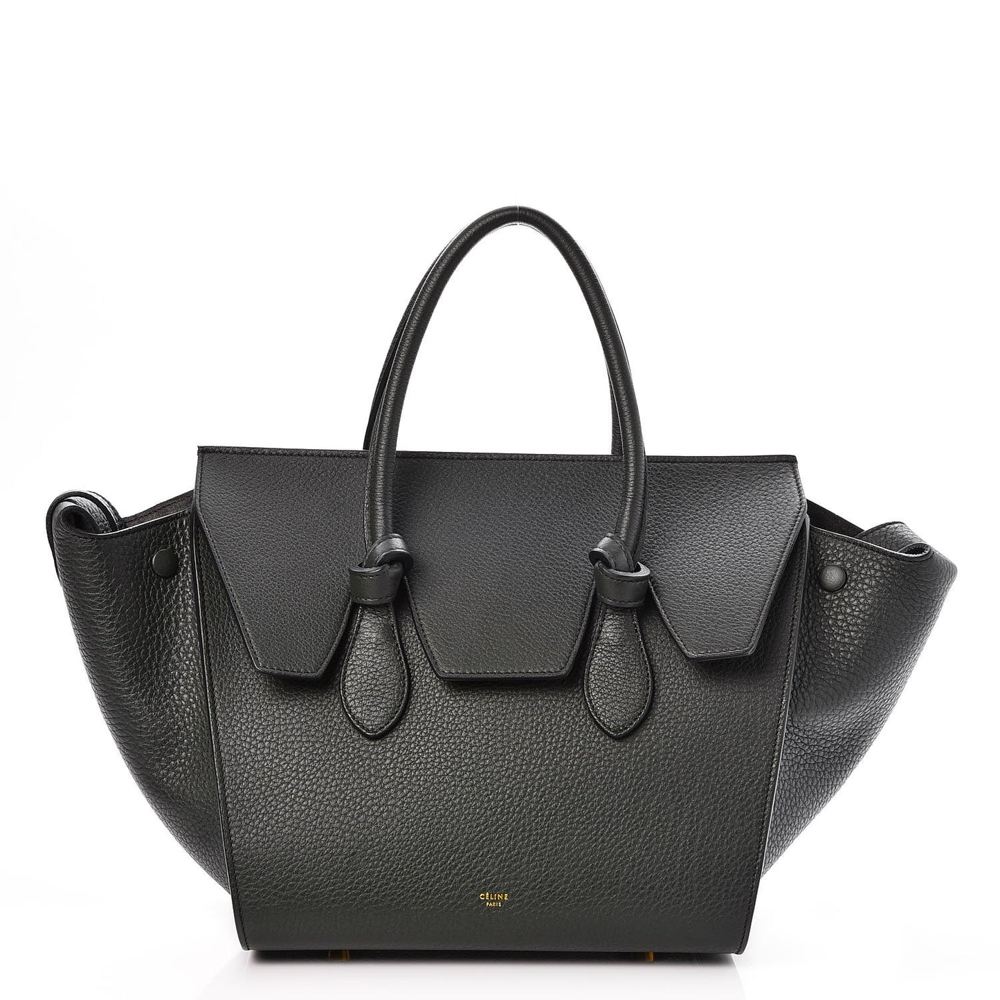 Crisped Calfskin Mini Tie Knot Tote Dark Green