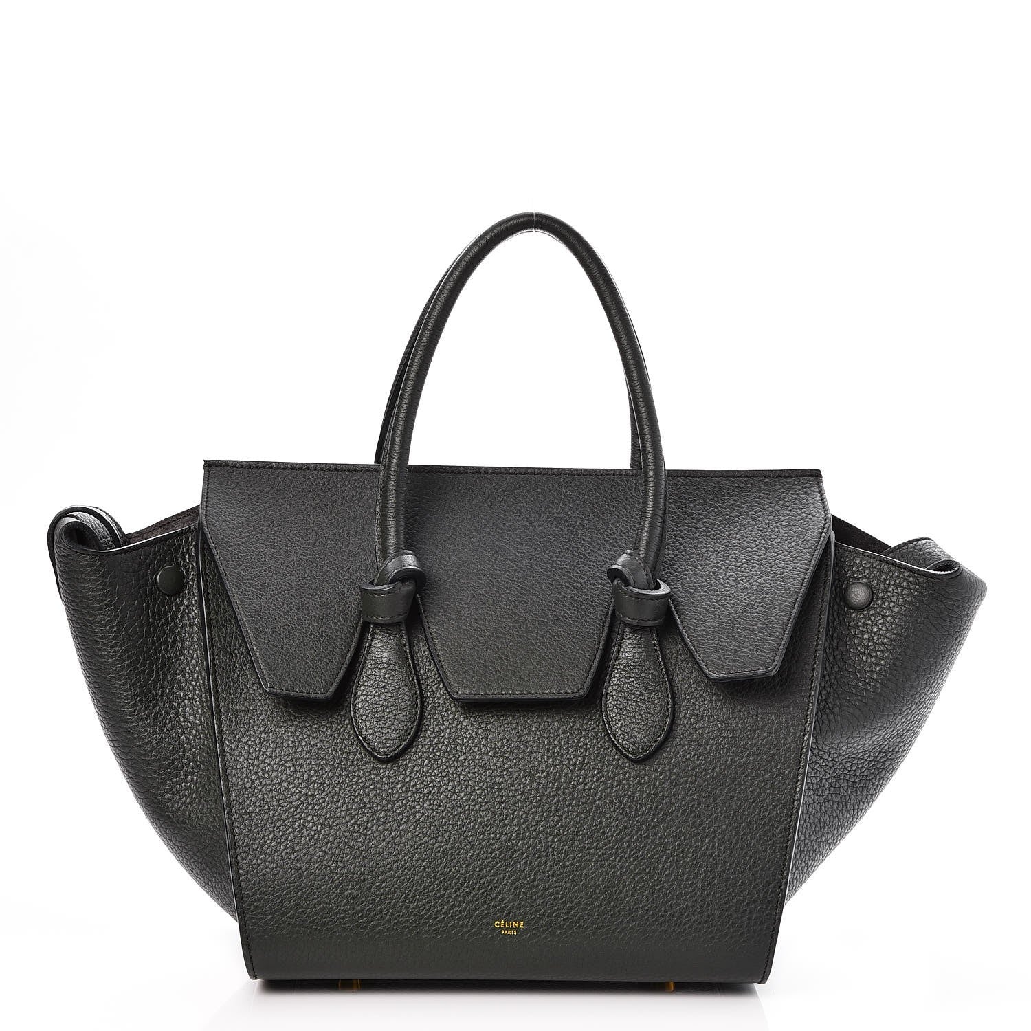 Celine Crisped Calfskin Mini Tie Knot Tote Dark Green 1 of 14